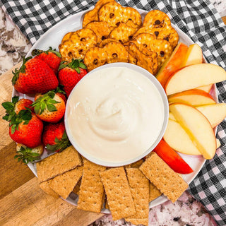 No bake cheesecake dip with fresh fruit – bariatric recipe by Celebrate Vitamins