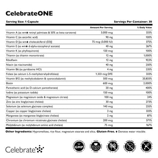 CelebrateONE Bariatric One A Day Мултивитаминови капсули, без желязо 