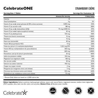 CelebrateONE Bariatric One A Day Мултивитамин дъвчащ, без желязо 