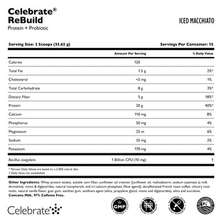 Celebrate® ReBuild Протеин + Пробиотик, на прах
