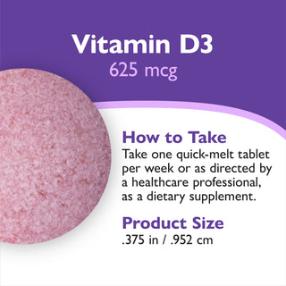 Витамин D3 625mcg (25 000 IU), бързо разтапящ се, Berry