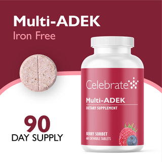 Multi-ADEK Витамин без желязо, за дъвчене, Berry Sorbet