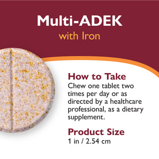 Витамин Multi-ADEK с 60 mg желязо, за дъвчене, Grape